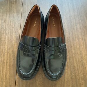 Reformation Glossy Black Loafers
